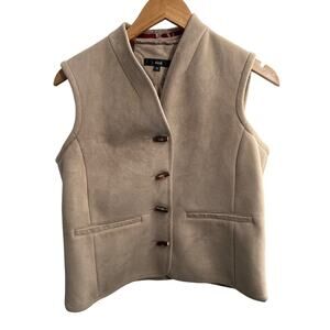 KIAL Tan Ultrasuede Vest Toggle Buttons Women's Size Medium